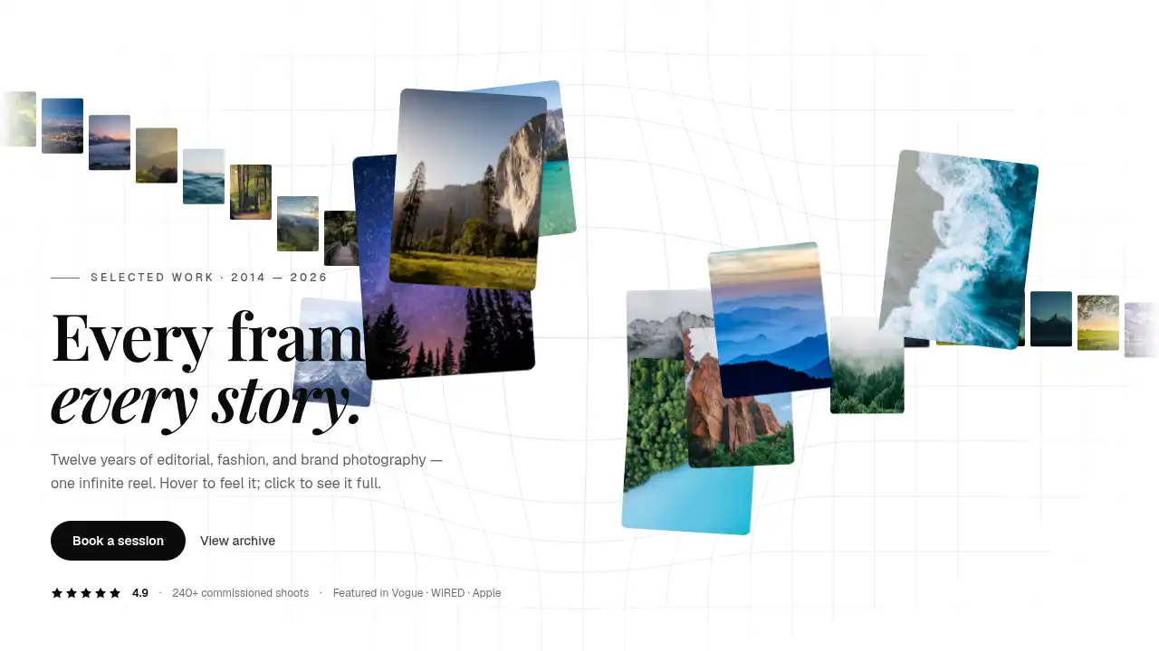 Portfolio Photographer template preview