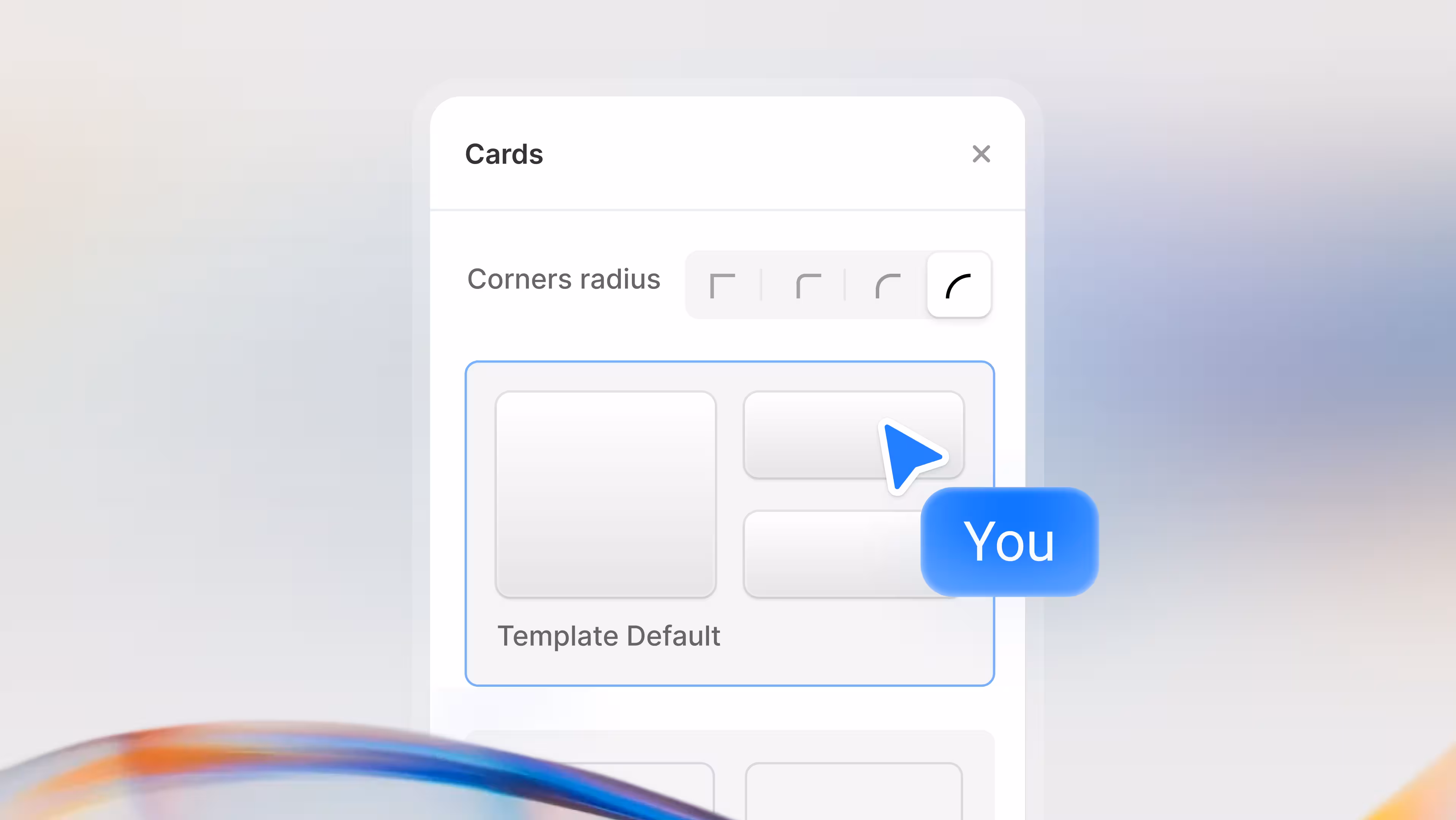 Card styles on Modulify website designer