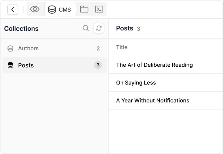 Managing CMS collections
