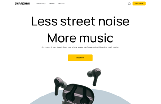 Generated product website example